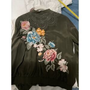 Johnny was bomber jacket, embrodried with flowers